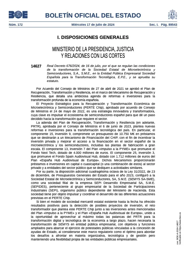 Portada del documento: RD y Estatutos